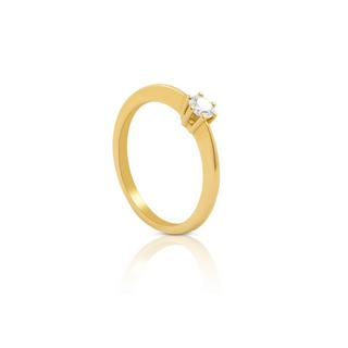 MUAU Schmuck  Solitaire Ring Diamant 0.20ct. Gelbgold 750 