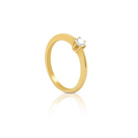 MUAU Schmuck  Bague solitaire diamant 0,20ct. or jaune 750 