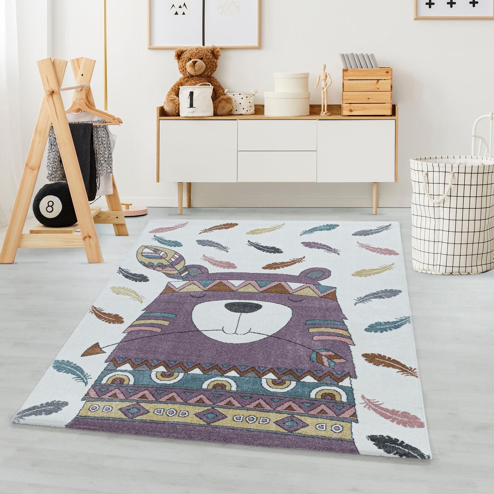 Paco Home Kinderteppich Indianer Violett  