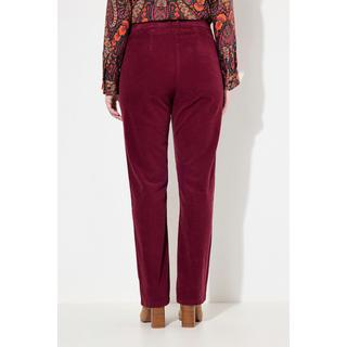 Ulla Popken  Pantalon en velours côtelé Mony, taille confortable, poches zippées 