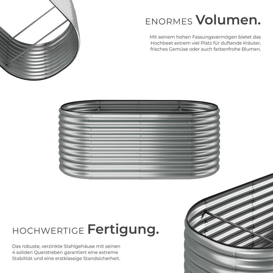 Tectake Carré potager FLORMMA en acier galvanisé  