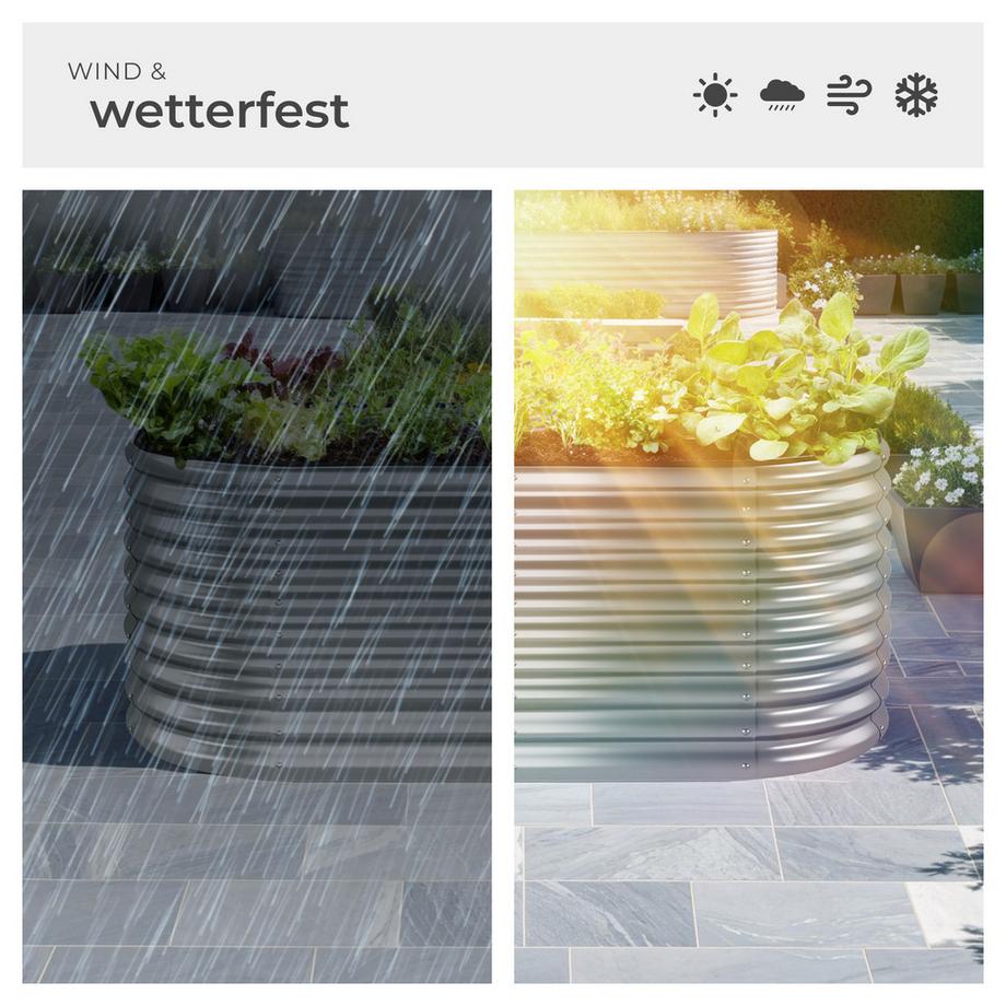 Tectake Carré potager FLORMMA en acier galvanisé  