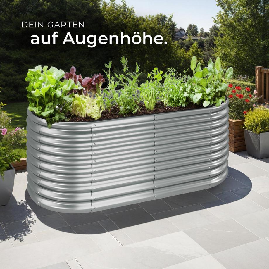 Tectake Carré potager FLORMMA en acier galvanisé  