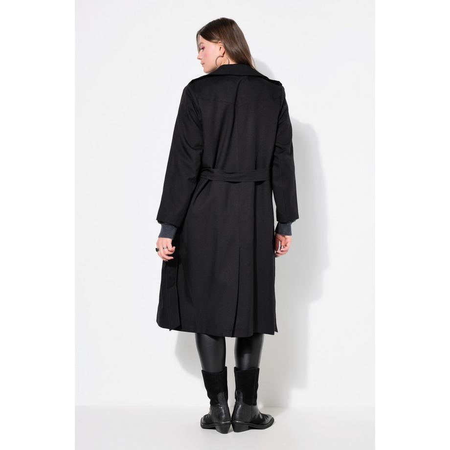 Studio Untold Trench-coat Coupe Évasée Col Revers  