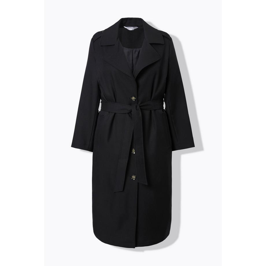 Studio Untold Trench-coat Coupe Évasée Col Revers  