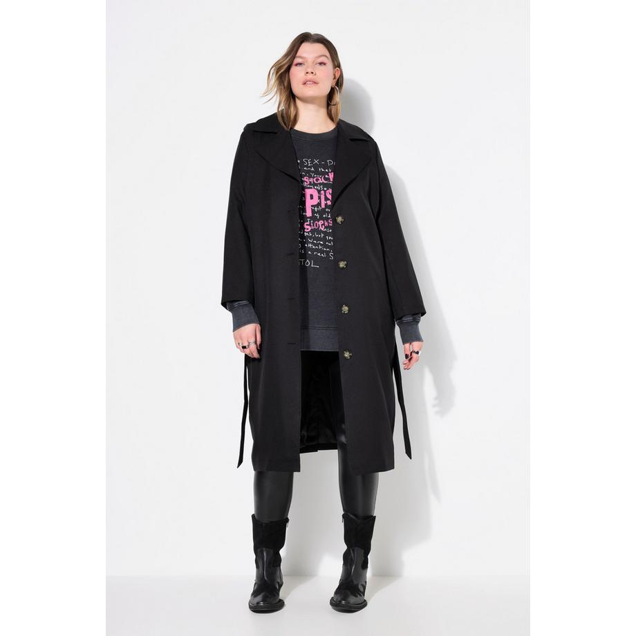 Studio Untold Trench-coat Coupe Évasée Col Revers  