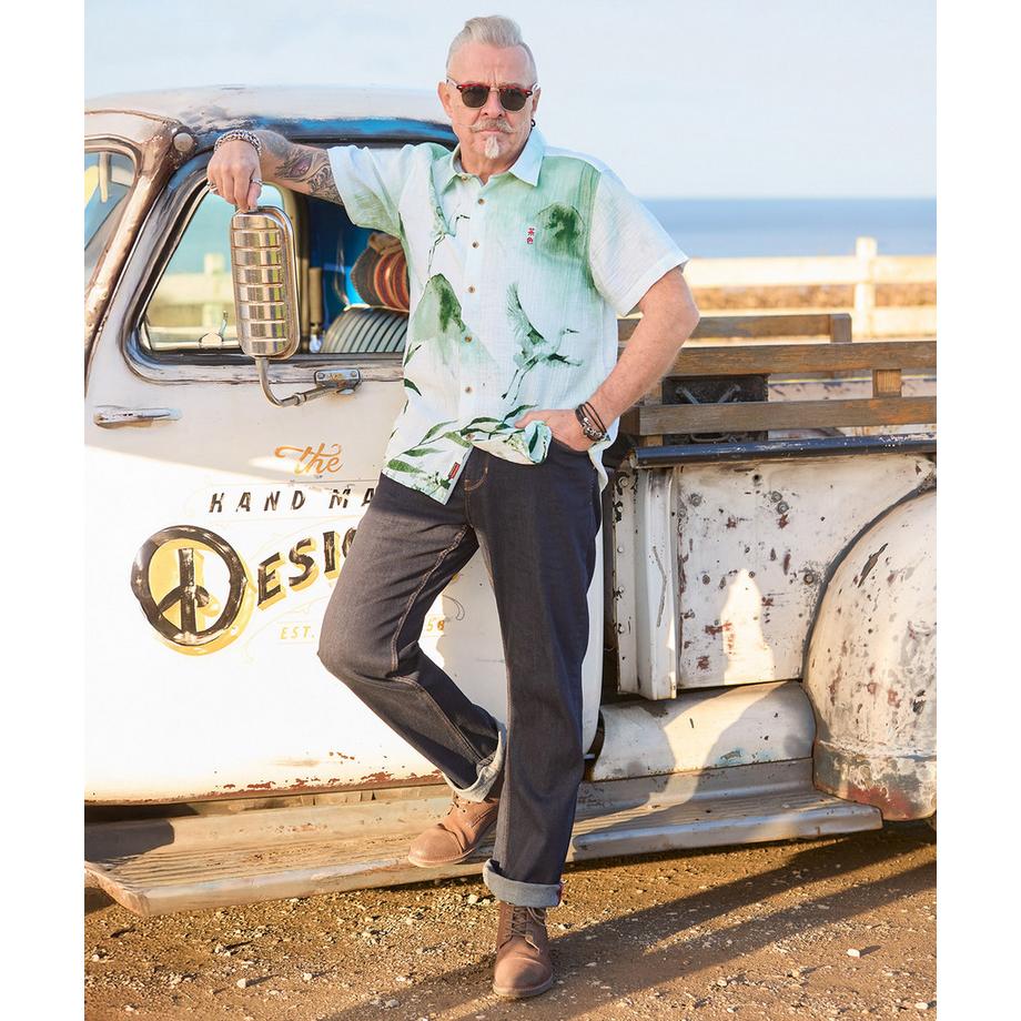 Joe Browns Camicia a maniche corte in tessuto stropicciato con motivo gru  