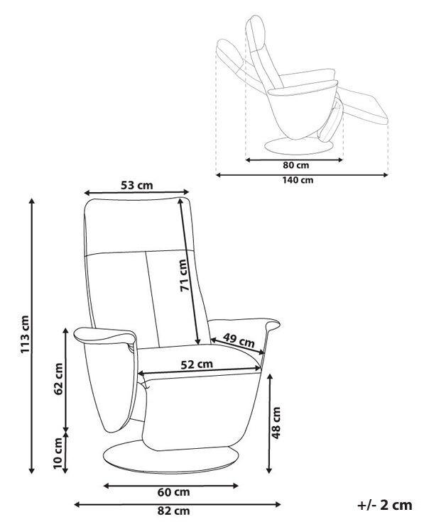 Beliani Fauteuil en Cuir PU Moderne PRIME  