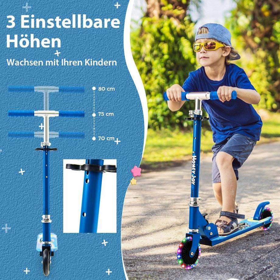 Northix  Kinderroller 2-Rad-Tretroller mit Blinkenden Rädern Stand- und Cruise-Kleinkindspielzeug 