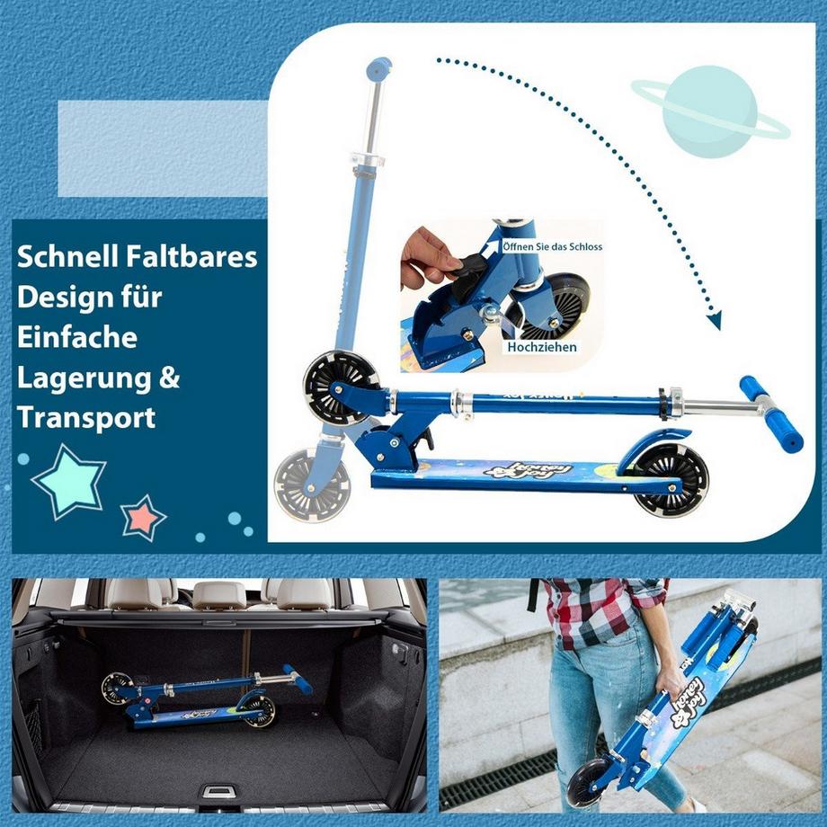 Northix  Kinderroller 2-Rad-Tretroller mit Blinkenden Rädern Stand- und Cruise-Kleinkindspielzeug 