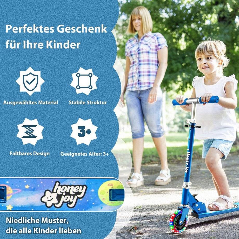 Northix  Kinderroller 2-Rad-Tretroller mit Blinkenden Rädern Stand- und Cruise-Kleinkindspielzeug 