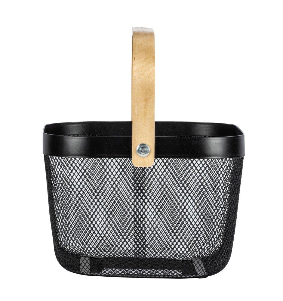 WENKO  WENKO 24755100 panier à linge Carré Bambou, Acier Bambou, Noir 