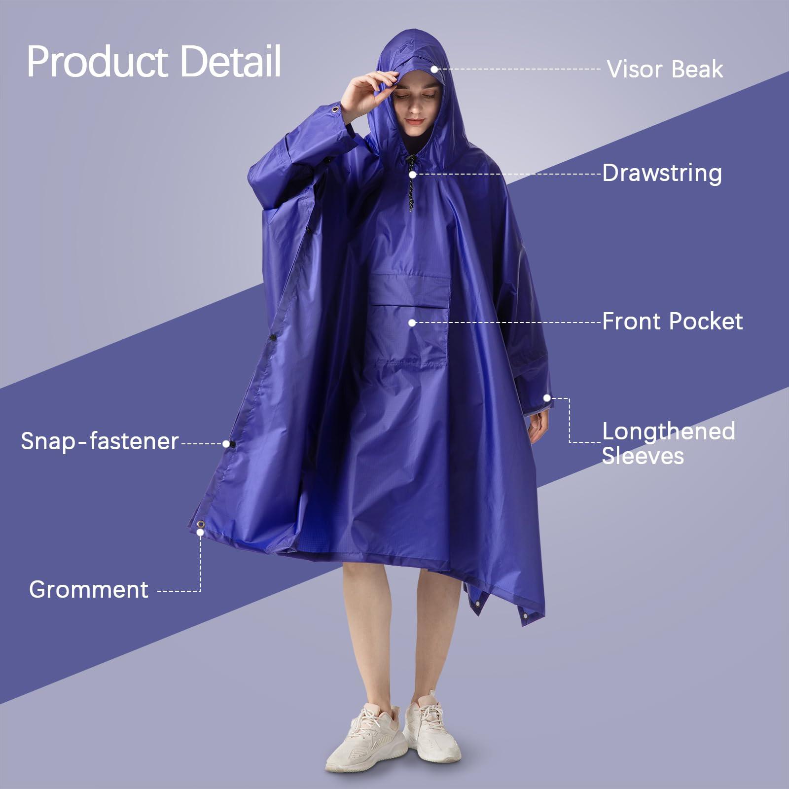 Alopini Poncho Antipioggia Impermeabile 3-in-1 Multiuso  