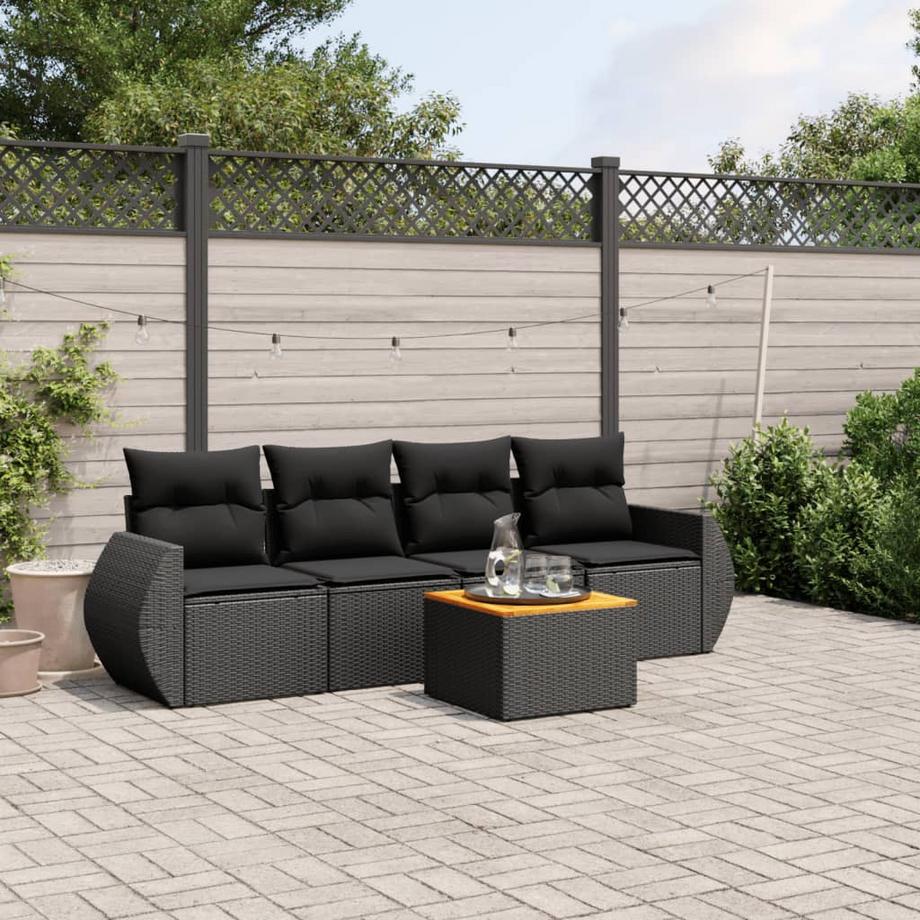VidaXL set divano da giardino Polirattan  