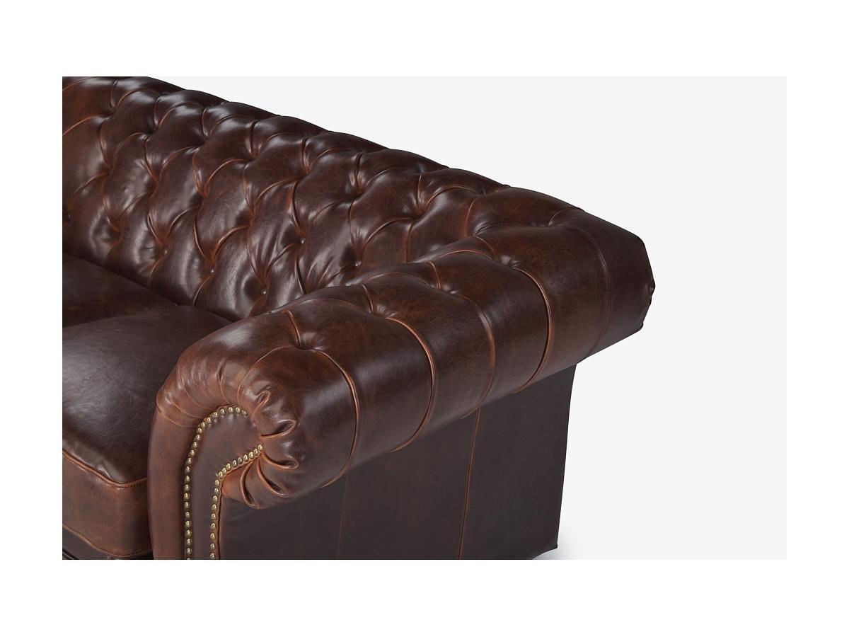 Vente-unique Chesterfield Ledersofa 2Sitzer CLOTAIRE Vintage Leder  