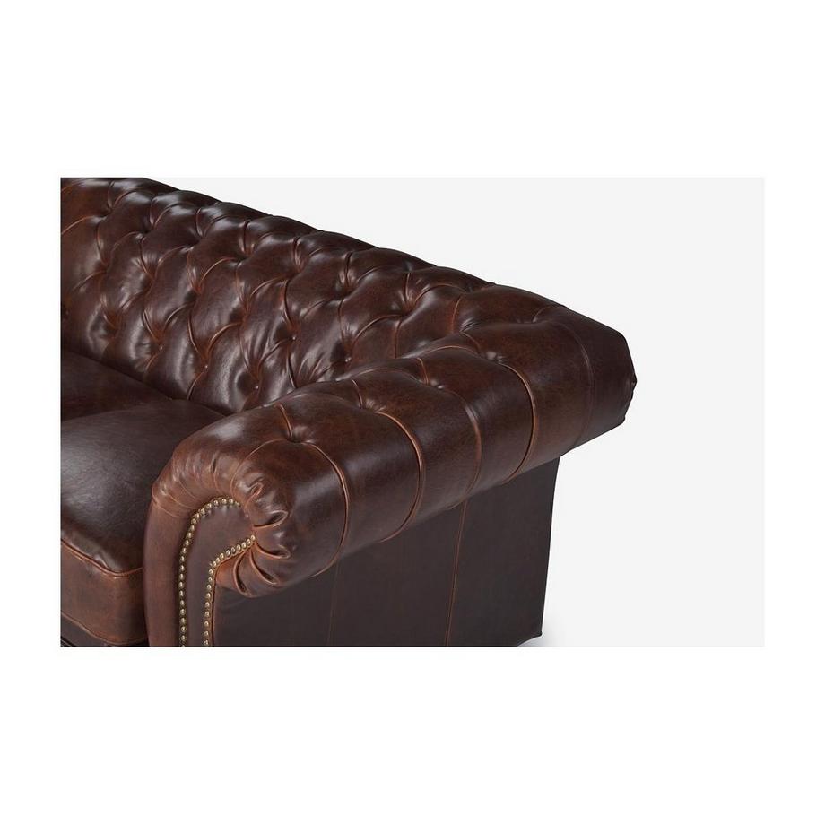 Vente-unique Canapé 2 places chesterfield CLOTAIRE 100% cuir vieilli  