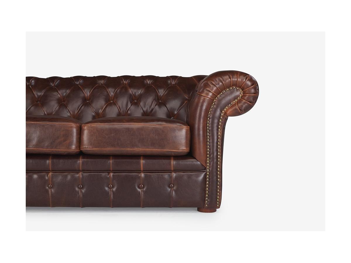 Vente-unique Chesterfield Ledersofa 2Sitzer CLOTAIRE Vintage Leder  