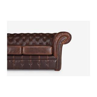 Vente-unique Chesterfield Ledersofa 2Sitzer CLOTAIRE Vintage Leder  