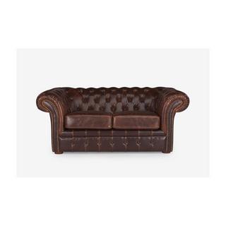 Vente-unique Chesterfield Ledersofa 2Sitzer CLOTAIRE Vintage Leder  