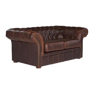 Chesterfield Ledersofa 2Sitzer CLOTAIRE Vintage Leder