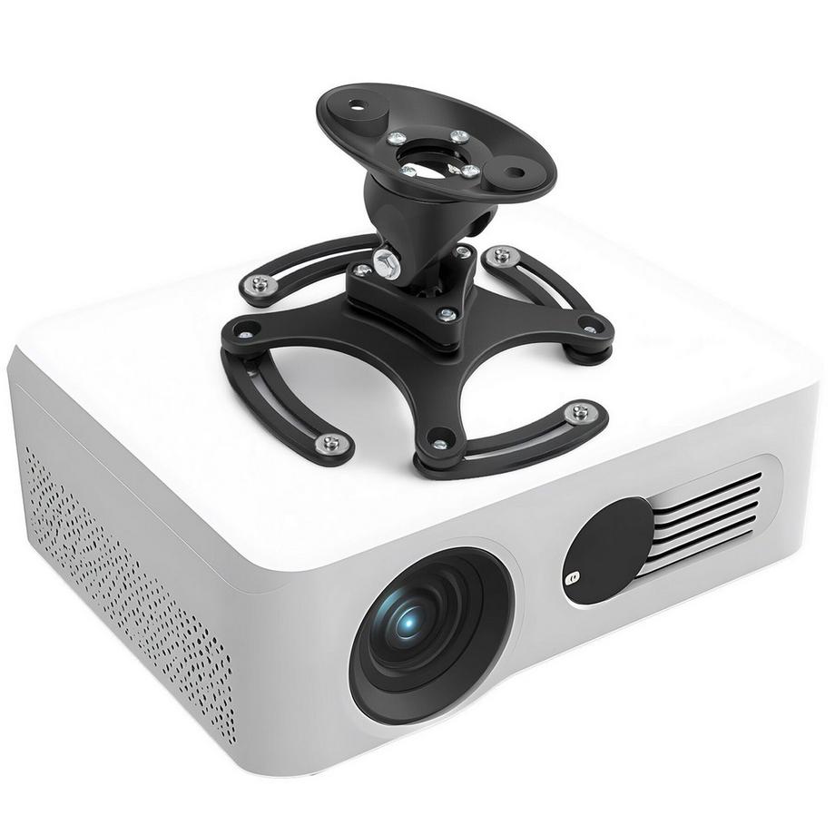 Tectake  Universal Beamer-Deckenhalterung aus Aluminium  mit 360° Kugelgelenk bis 25° neigbar 