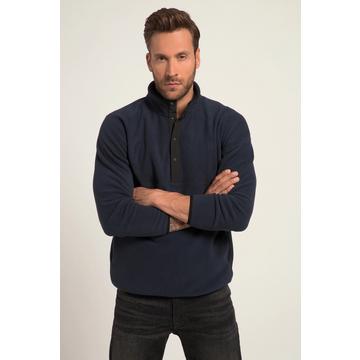 Pullover polo in pile per l'outdoor con collo alto e abbottonatura