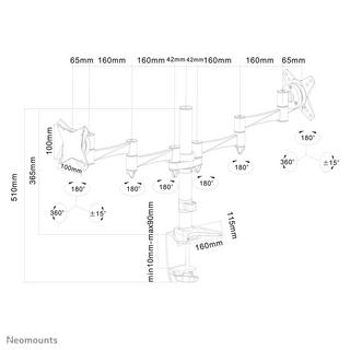 NewStar  FPMA-D1330DSILVER Braccio per monitor 10-27" 