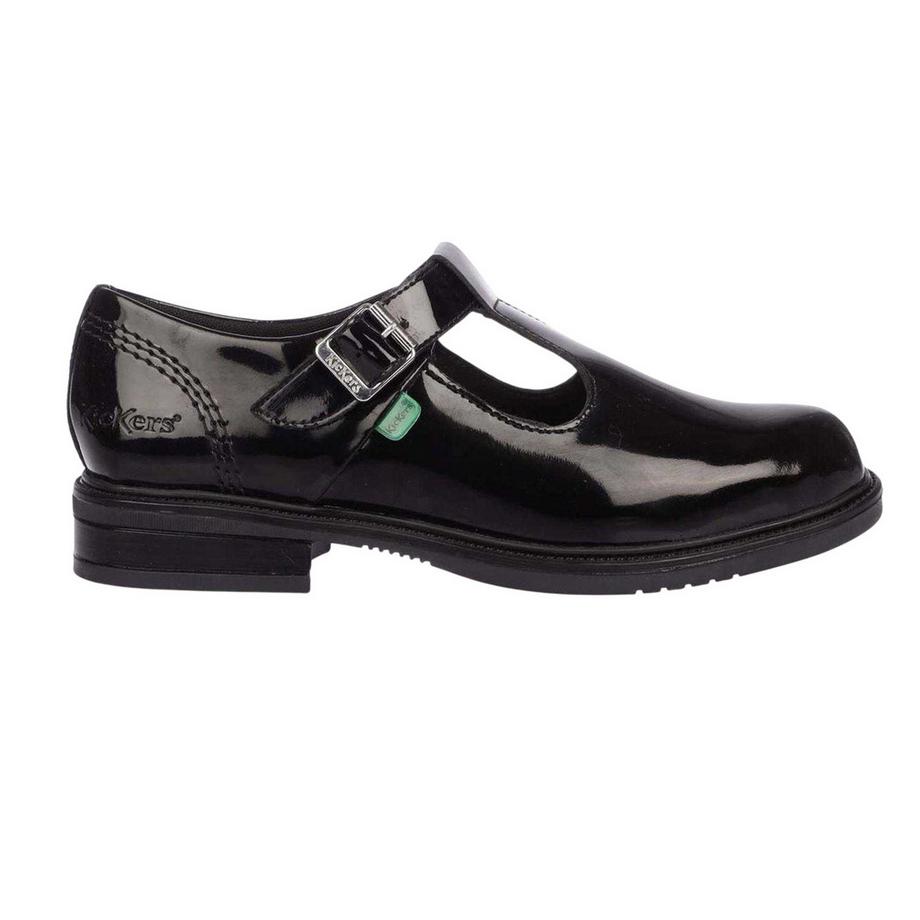 Lach Schuluniformschuhe , Lackleder, Tträger, Low Block Heel