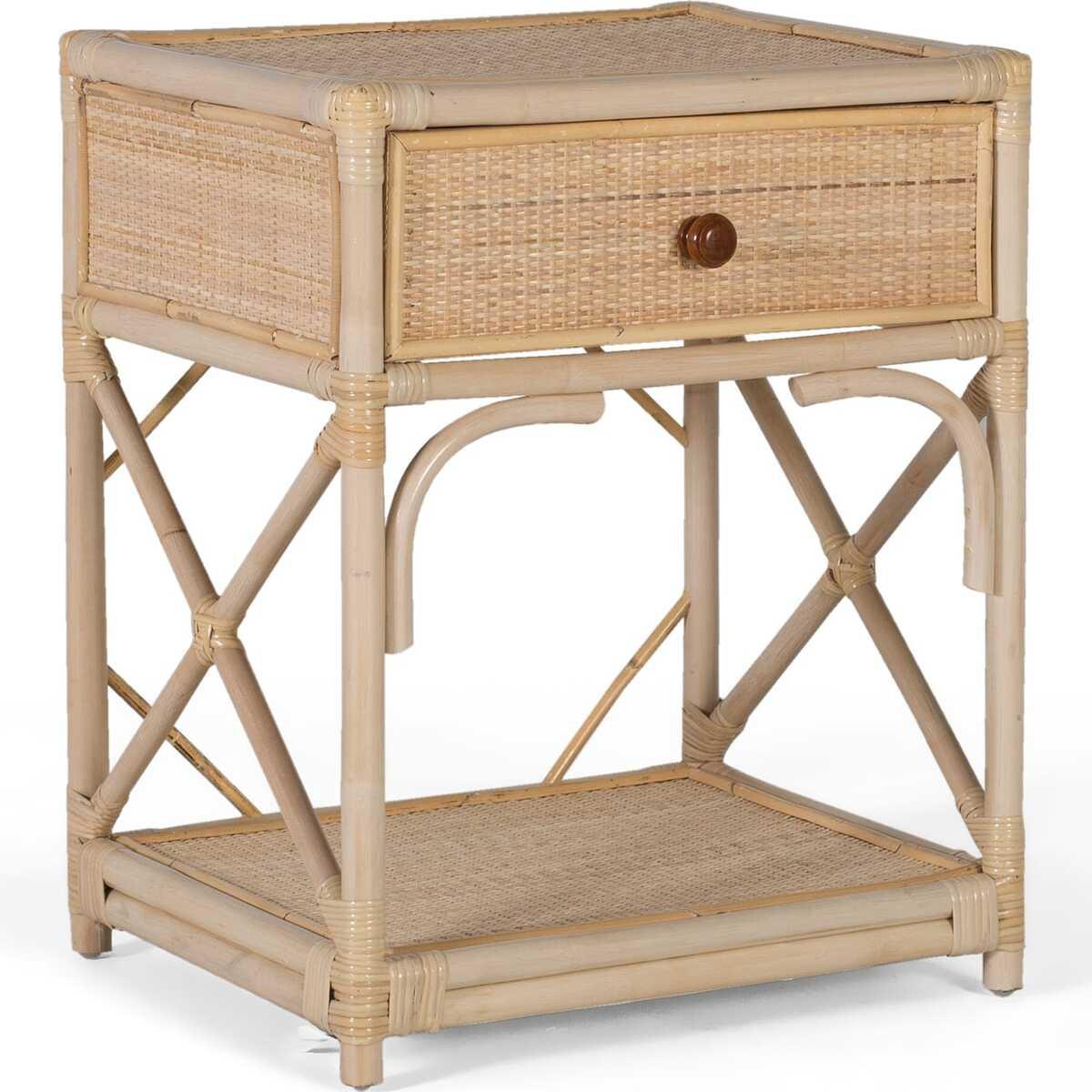 mutoni Table de nuit Sita Naturrattan 50x60  