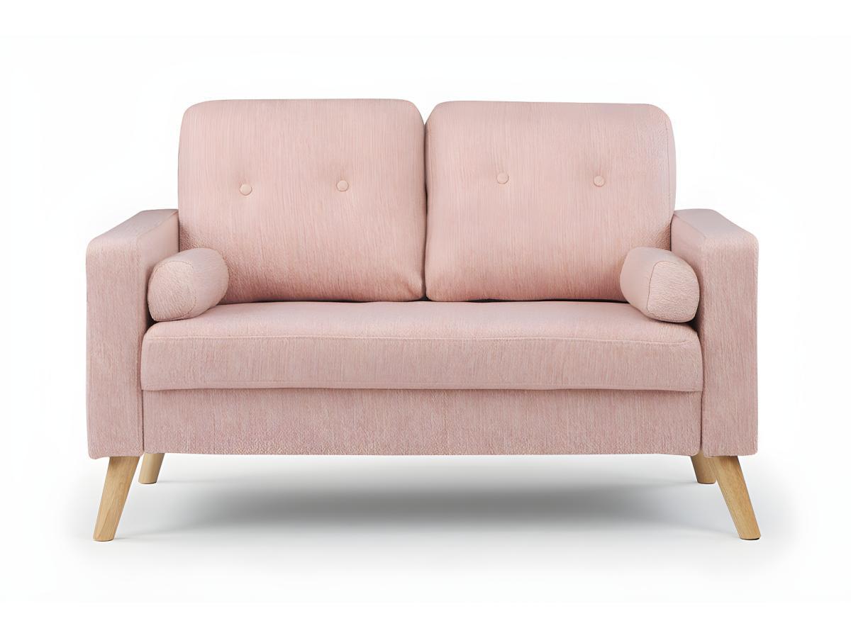 Vente-unique 2SitzerSofa Stoff mit WolleOptik Rosa TATUM  