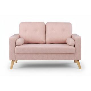 Vente-unique 2SitzerSofa Stoff mit WolleOptik Rosa TATUM  