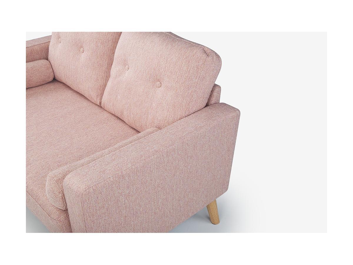 Vente-unique 2SitzerSofa Stoff mit WolleOptik Rosa TATUM  