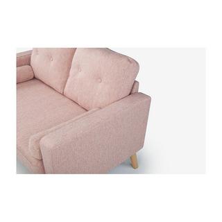 Vente-unique 2SitzerSofa Stoff mit WolleOptik Rosa TATUM  