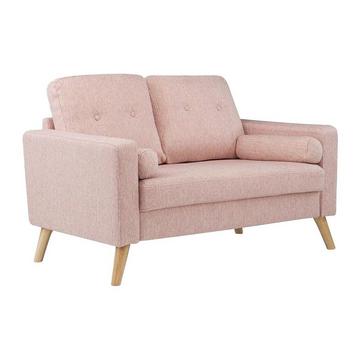 2SitzerSofa Stoff mit WolleOptik Rosa TATUM