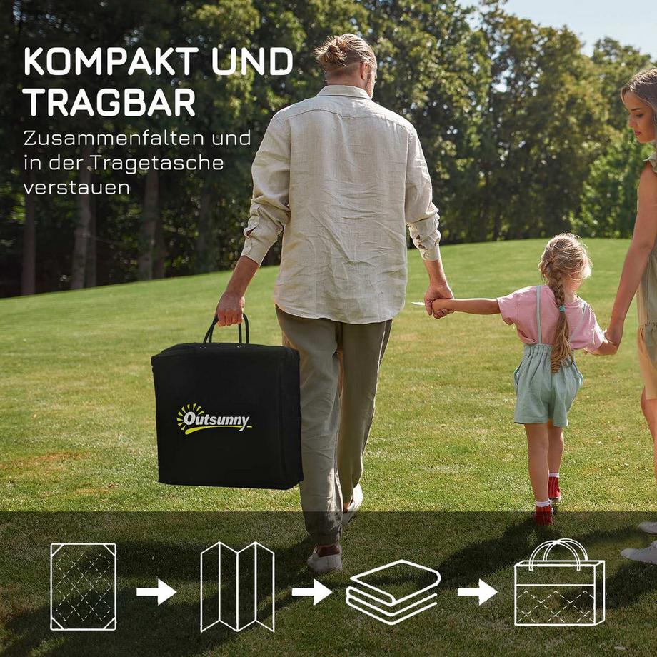 Northio Tapis D'Extérieur En Plastique Avec Sac De Transport, Hydrofuge, Pour Balcon Et Camping, Bleu + Blanc, 182 X 274 Cm  