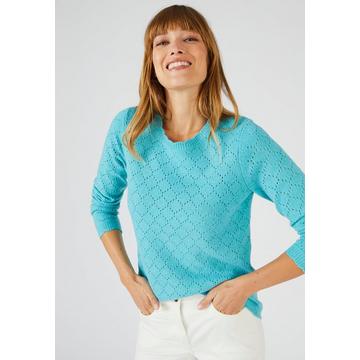 Pull maille ajourée.