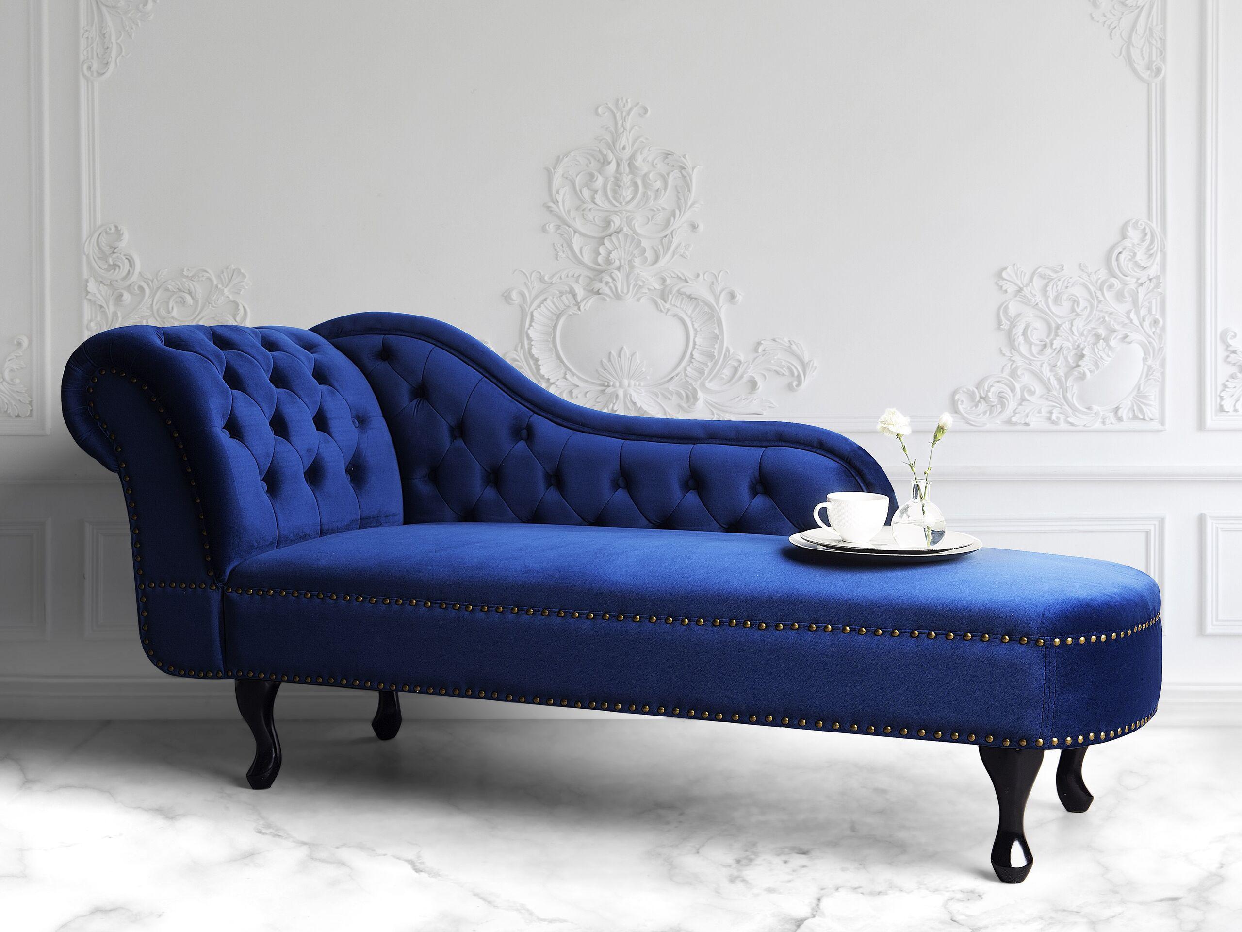 Beliani Chaise longue en Velours Glamour NIMES  