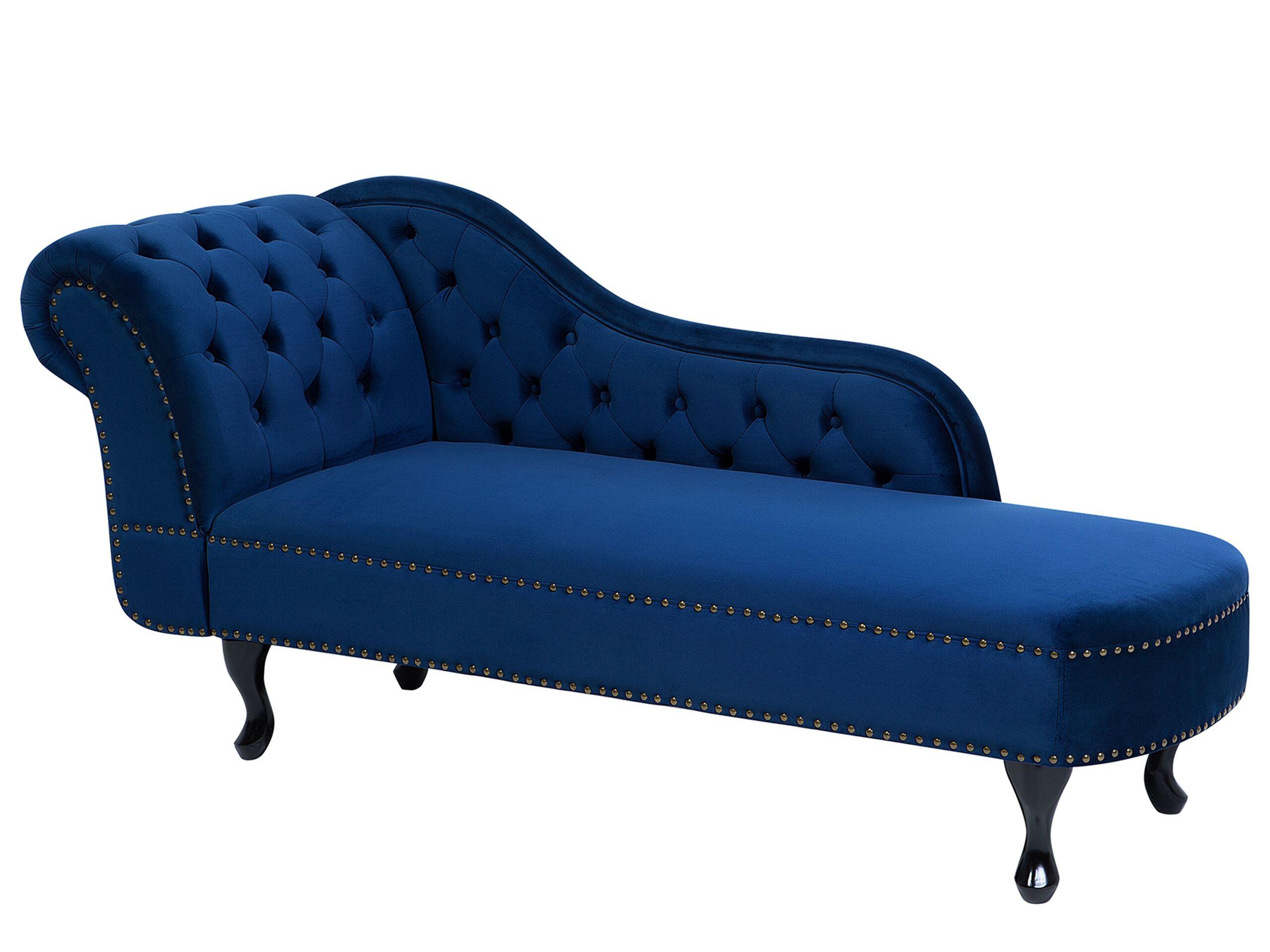 Beliani Chaise longue en Velours Glamour NIMES  