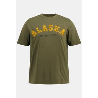 JP1880  T-shirt à manches courtes et col rond. Look vintage, imprimé Alaska. Jusqu'au 8 XL. 