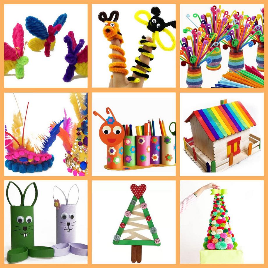 Activity-board  Bastelsets für Kinder Bastelmaterial in Bastelkoffern, DIY-Bastelzubehör Bastelbedarf Materialset 