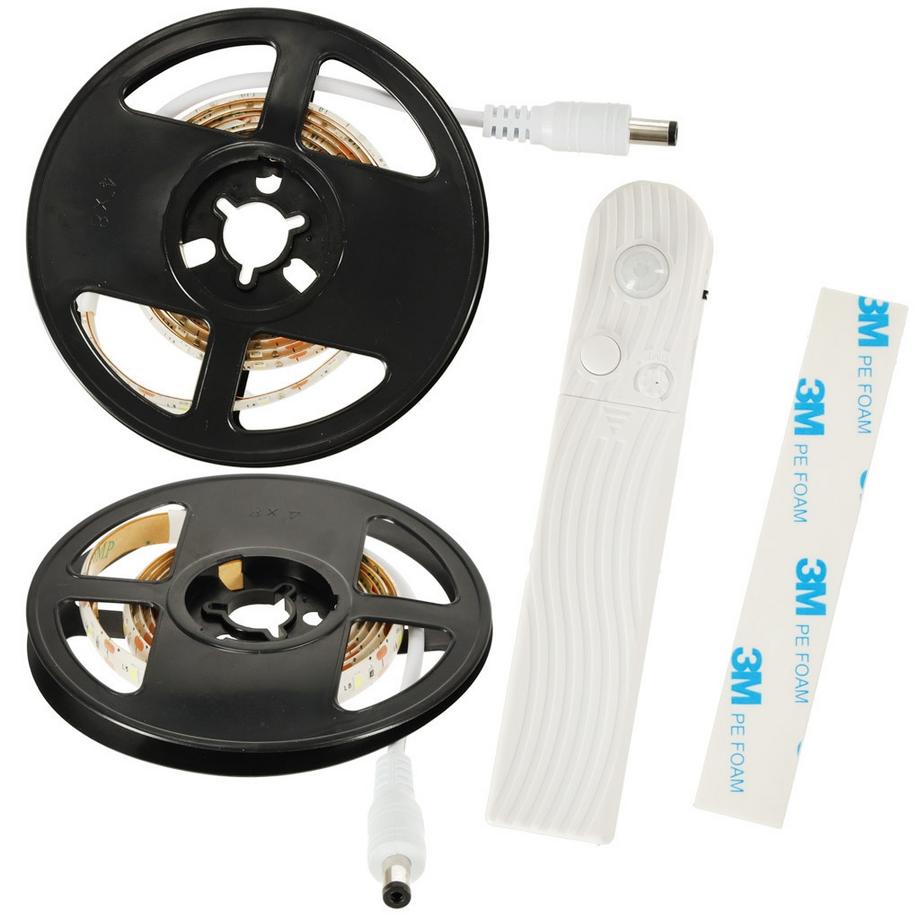 Pricenet  Batteriebetriebener USB-Bewegungsmelder-LED-Streifen 1M kaltweiß 