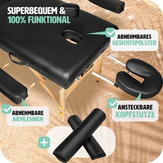 Tectake Table de massage Pliante 2 Zones 7,5 cm d'épaisseur  