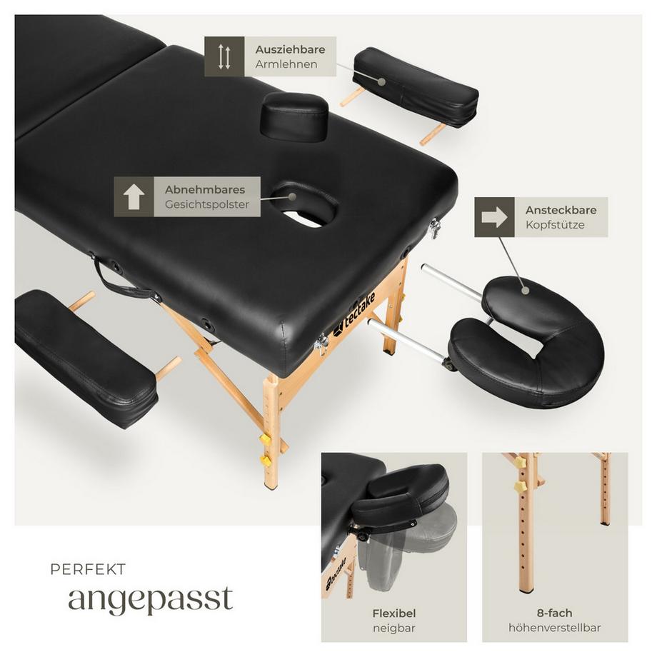 Tectake Set lettino da massaggio a 2 zone Suman Larghezza 59 cm,Imbottitura 7,5 cm  