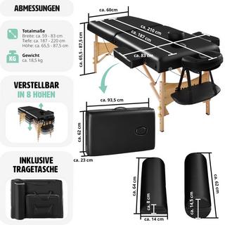 Tectake Table de massage Pliante 2 Zones 7,5 cm d'épaisseur  