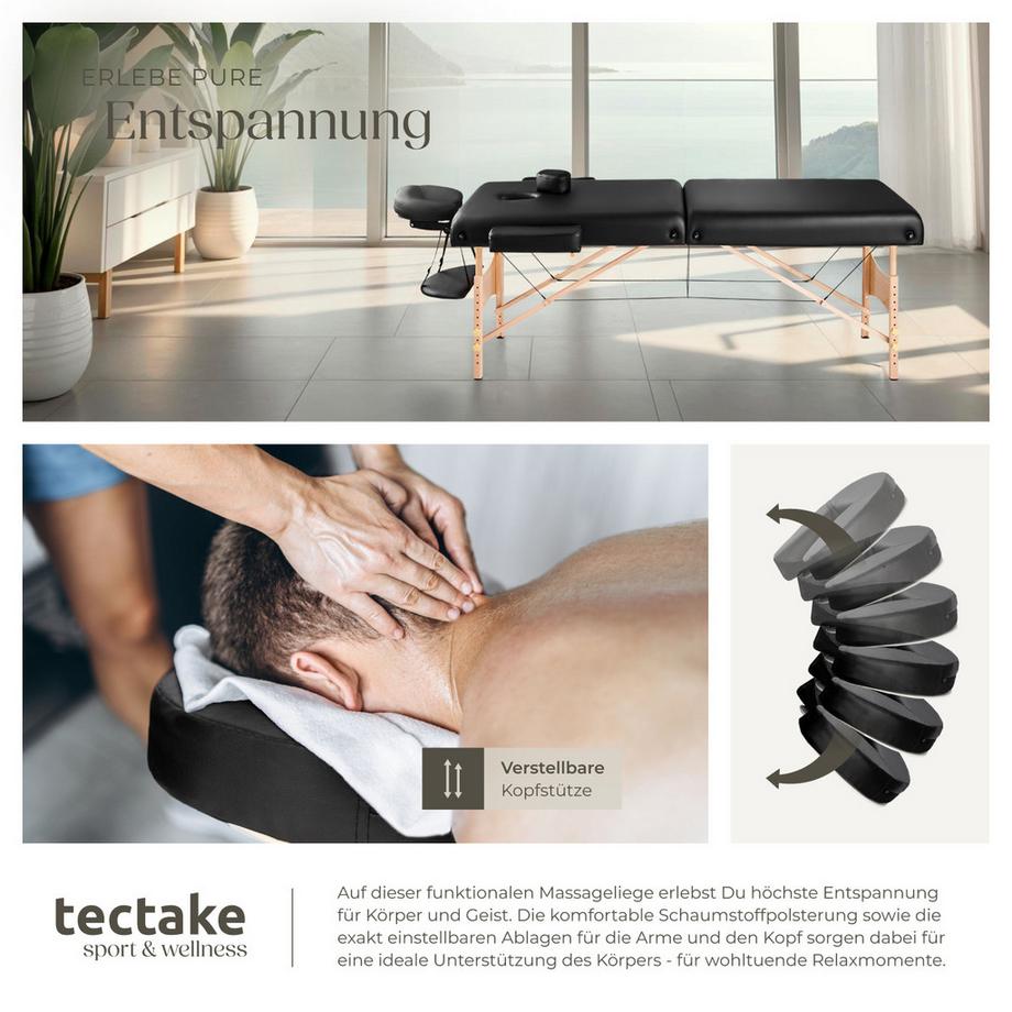 Tectake Set lettino da massaggio a 2 zone Suman Larghezza 59 cm,Imbottitura 7,5 cm  