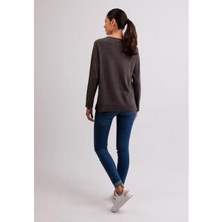 CASH-MERE.CH Pull Col Rond Cachemire avec Fentes Latérales  