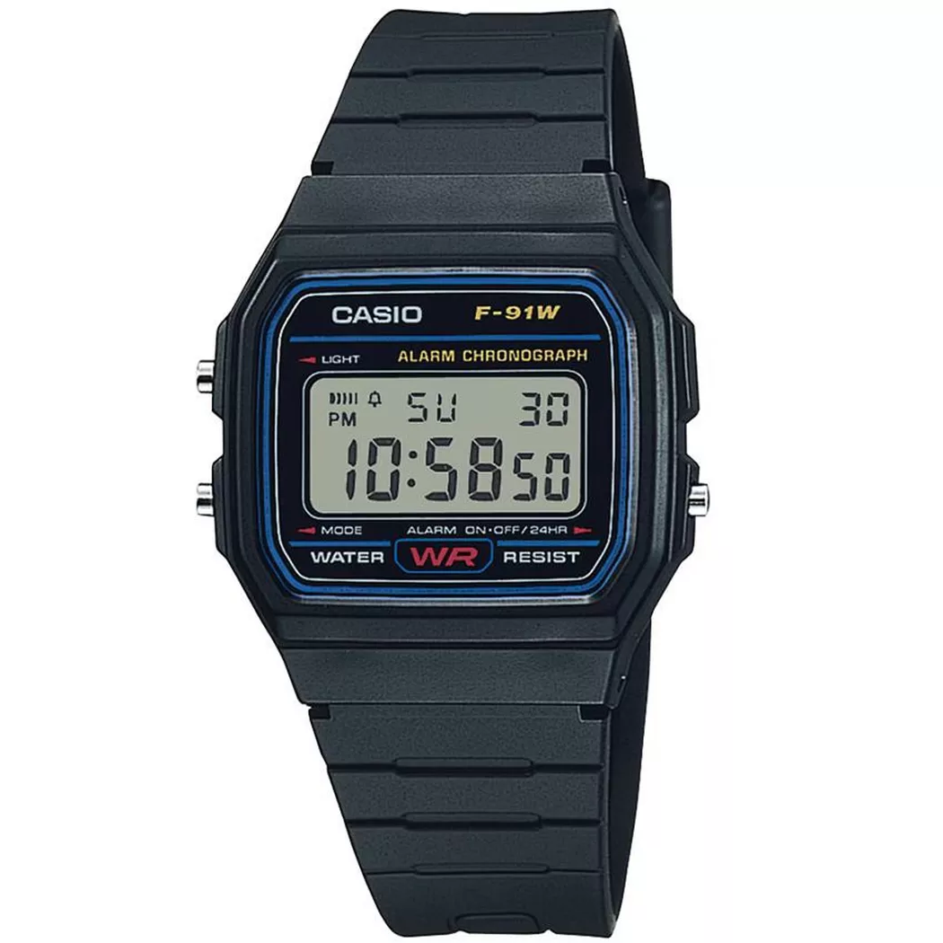 Reloj digital Vintage Informal Casio f91w retro - alarma luz led (Original)