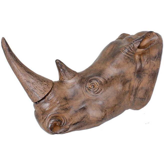 mutoni Déco murale bois de rhinocéros marron antique  