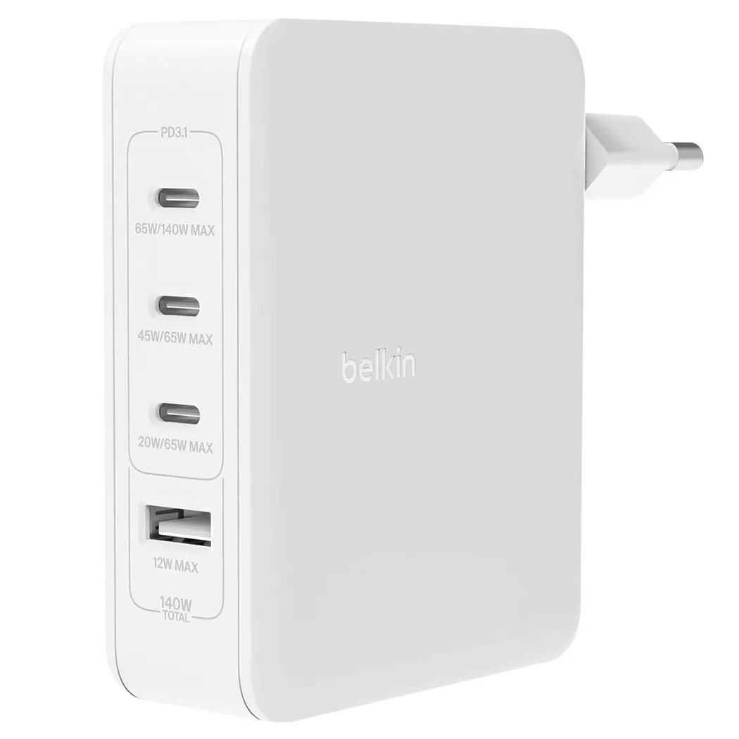 Belkin - Chargeur Secteur 140W GaN 4 Ports Belkin, One Size, Blanc