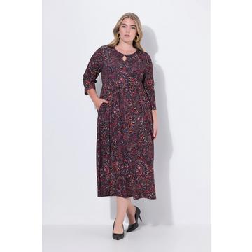 Jersey-Maxikleid, A-Linie, Rundhals, 3/4-Arm, Taschen